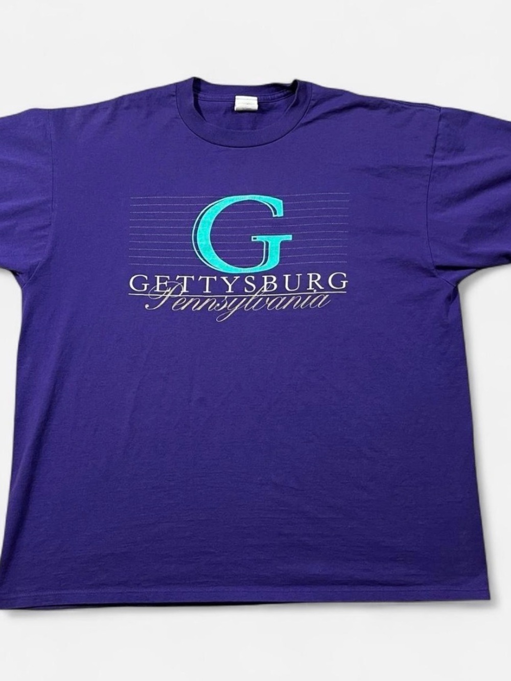 Vintage Gettysburg Pennsylvania Graphic Tee - Purple & Teal